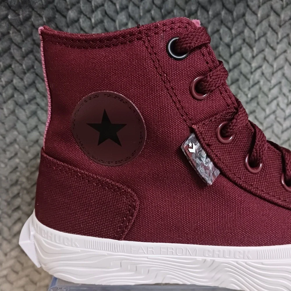 Converse All Star High Top Far From Chuck Burgundy Kid's Sneakers Shoes Size 6